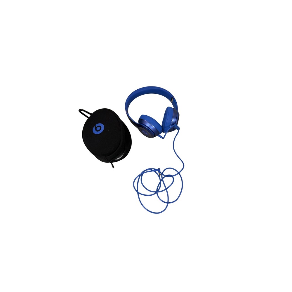 Beats by Dre Solo HD Wired On-Ear Headphones Blue with Case